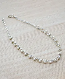 Pretty Ponytails Pearl Layered Anklet - Silver