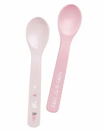 Stephen Joseph Silicone Baby Spoons Bunny Design Pack of 2 - Pink
