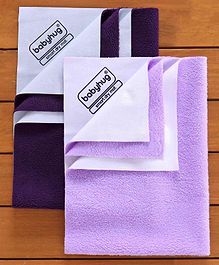 Babyhug Smart Dry Bed Protector Sheet Pack of 2 Large - Violet Purple