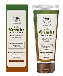 TNW -THE NATURAL WASH Grealmo Face Wash Made with Richness of Almond Oil -  Green Tea -  Licorice -  Kalonji -  Padmaka Extract & Vitamic C For Dry to Combination Skin - 100 ml