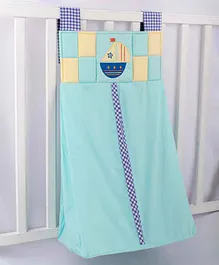 Blooming Buds Sailboat Embroidery Diaper Stacker - Blue