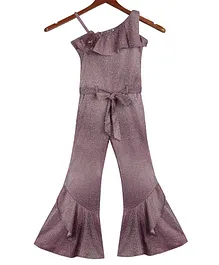 Tiny Girl Sleeveless Shimmery Flared Jumpsuit - Purple