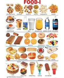 Dreamland Food-1 Educational Wall Chart For Kids - Both Side Hard Laminated (Size 48 x 73 cm)
