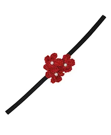 Funkrafts Crochet Flower Design Headband - Maroon