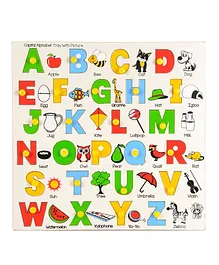 Skillofun - Capital Alphabet Wooden Tray With Pictures