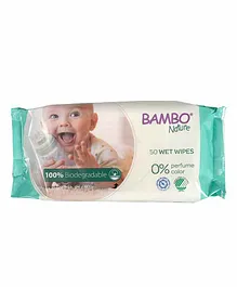 Bambo Nature 100% Biodegradable Wet Wipes -  50 Pieces