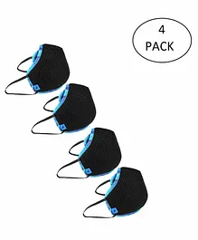 Fastrack Super Shield 4 Layer Reusable Mask Black - Pack of 4