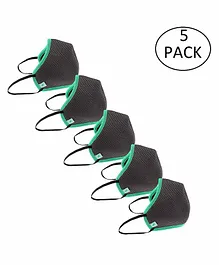 Fastrack Super Shield 4 Layers Outdoor Reusable Grey Mask Free Size - Pack of 5