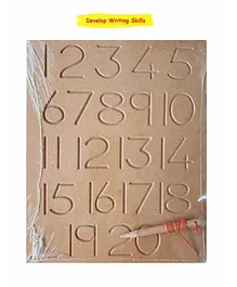 HNT Kids Wooden Number Tracing Board - Beige