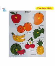HNT Kids Wooden Classic Fruit Educational Insert Puzzle Toy Multicolor - 9 Pieces