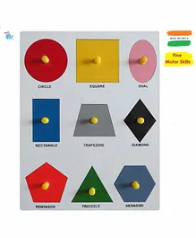 HNT Kids Wooden Shapes Educational Insert Puzzle Toy Multicolor - 10 Pieces