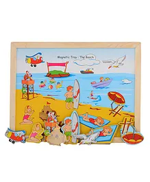 Wooden And Magnetic Twin Play Tray The Beach 