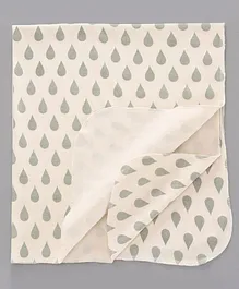 Nino Bambino 100% Organic Cotton Rain Drop Print Blanket  - Pink