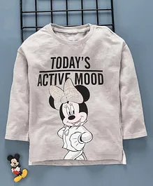 Fox Baby  Full Sleeves T-Shirt Minnie Mouse Print - Grey