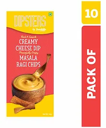 Snackible Dipsters Masala Ragi Chips and Cream Cheese Dip Pack of 10 - 50 gm Each