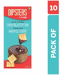 Snackible Dipsters Chocolate Dip With Waffle Chips Pack Of 10 - 50 gm 