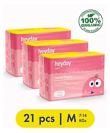 Heyday Natural & Organic Medium Baby Diapers Pack of 3 - 21 Pieces