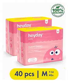 Heyday Natural & Organic Medium Baby Diapers Pack of 2 - 40 Pieces