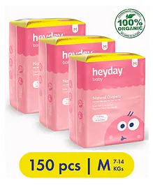 Heyday Natural & Organic Medium Baby Diapers Pack of 3 - 150 Pieces