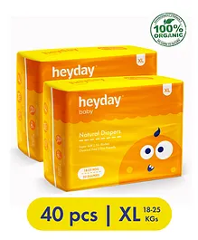 Heyday Natural & Organic Extra Large Baby Diapers Pack of 2 - 40 Pieces