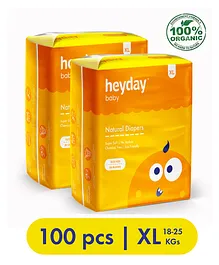 Heyday Natural & Organic Extra Large Baby Diapers Pack of 2 - 100 Pieces