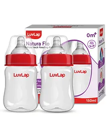 LuvLap Wide Neck Natura Flo Baby Feeding Bottle Pack of 2 - 150 ml