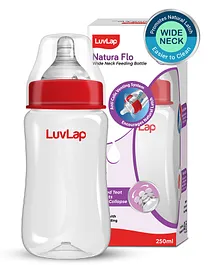 LuvLap Feeding Bottle with Silicone Nipple White - 250 ml