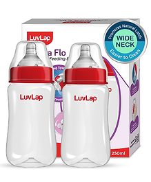 LuvLap Natura Flo Wide Neck Baby Feeding Bottles Pack of 2 - 250 ml Each