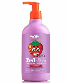 Wow Skin Science Tip To Toe Wash Shampoo Cum Conditioner Strawberry Flavour - 300 ml