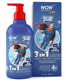 WOW Skin Science Kids Guardian Superman Edition 3 in 1 Shampoo Conditioner Body Wash - 300 ml