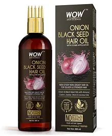 Wow Skin Science Onion Black Seed Hair Oil with Comb Applicator - 200 ml