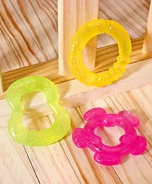 Babyhug Water Filled Teether Pack of 3 - Yellow Green Pink