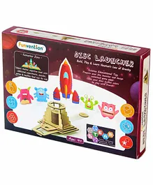Funvention Disc Launcher DIY Shooting Game STEM Learning Toy - Multicolor