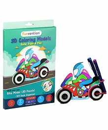 Funvention 3D Coloring Model Bike DIY Puzzle Toy - Multicolor