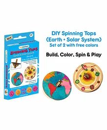Funvention DIY Solar System & Earth Spinning Top with Free Color Pens - Multicolor