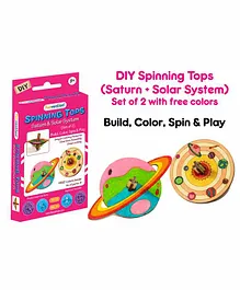 Funvention DIY Solar System & Saturn Spinning Top with Free Color Pens - Multicolor
