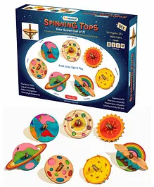 Funvention DIY Solor System Themed Spinning Tops Activity Kit Set of 7  - Multicolor 