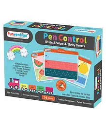 Funvention Pen Control Write And Wipe Activity Sheets Kit - Multicolour