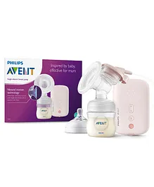 Avent Electric Single Breast Pump with Flexible Silicone Cushion - White
