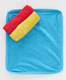 Simply Wash Cloths Towels Pack of 3 - Blue Yellow Red