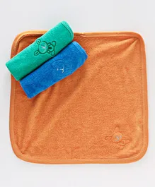Simply Wash Cloths Towels Pack of 3 - Blue Green Orange