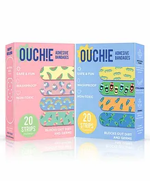 Aya Papaya Ouchie Non-Toxic Printed Bandages Pack of 2 - 20 Bandages each