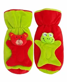 Brandonn Velvet Shearing Soft Bottle Cover With Motif Green Red Pack of 2 - Fits up to 250 ml