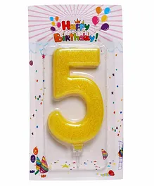 Funcart 5 Number Candle - Yellow