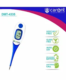 Carent Waterproof Premium Digital Thermometer with Fever Alarm - Blue