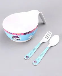 My Little Pony 3 Piece Maggie Bowl with Fork & Spoon - Blue
