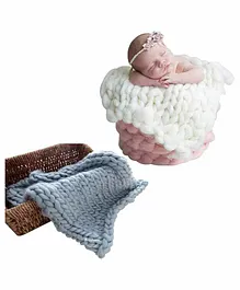 Babymoon Photography Knitted Blanket Prop - Grey