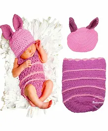 Babymoon Hat & Sleeping Bag Photoshoot Prop Set of 2 - Pink