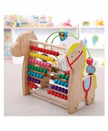 Yamama Wooden Trojan Horse Round Bead Calculation Toy - Multicolor