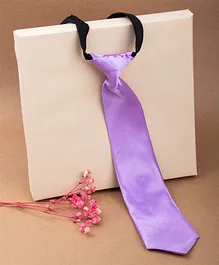 Arendelle Kids Satin Solid Color Tie - Purple  Tie